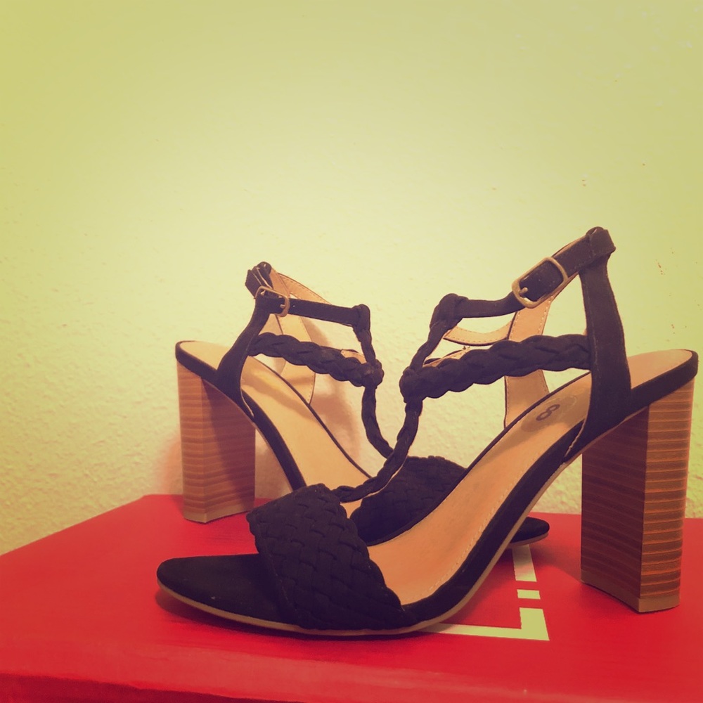 Black Strappy Gladiator Heels